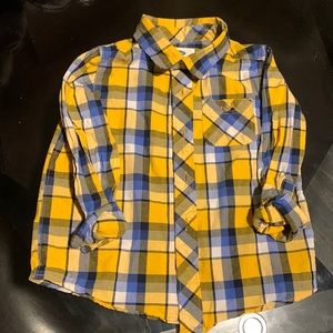 Old Navy Yellow Plaid Long Sleeve Button Down
